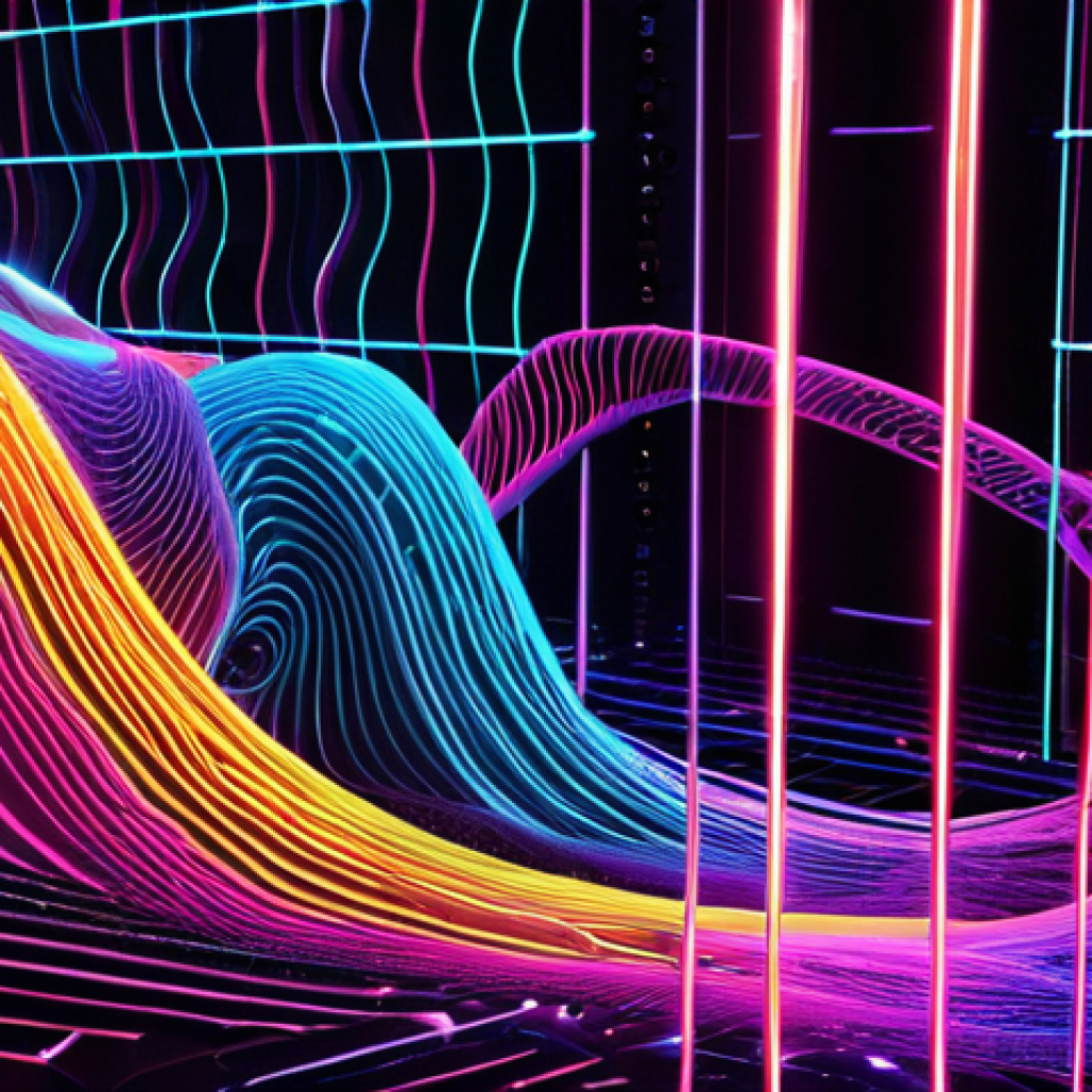 "A dynamic, high-tech AI recommendation system interface. Abstract glowing data streams flow and converge, with some subtle distortions or 'data drift' represented by chaotic patterns or color shifts within the flow. In the background, a digital, chameleon-like entity observes and adapts. The scene conveys a sense of complexity, constant change, and the need for vigilance. Futuristic, intricate data visualization, deep learning, challenging, vivid colors, neon glow, intricate lines, high-resolution."