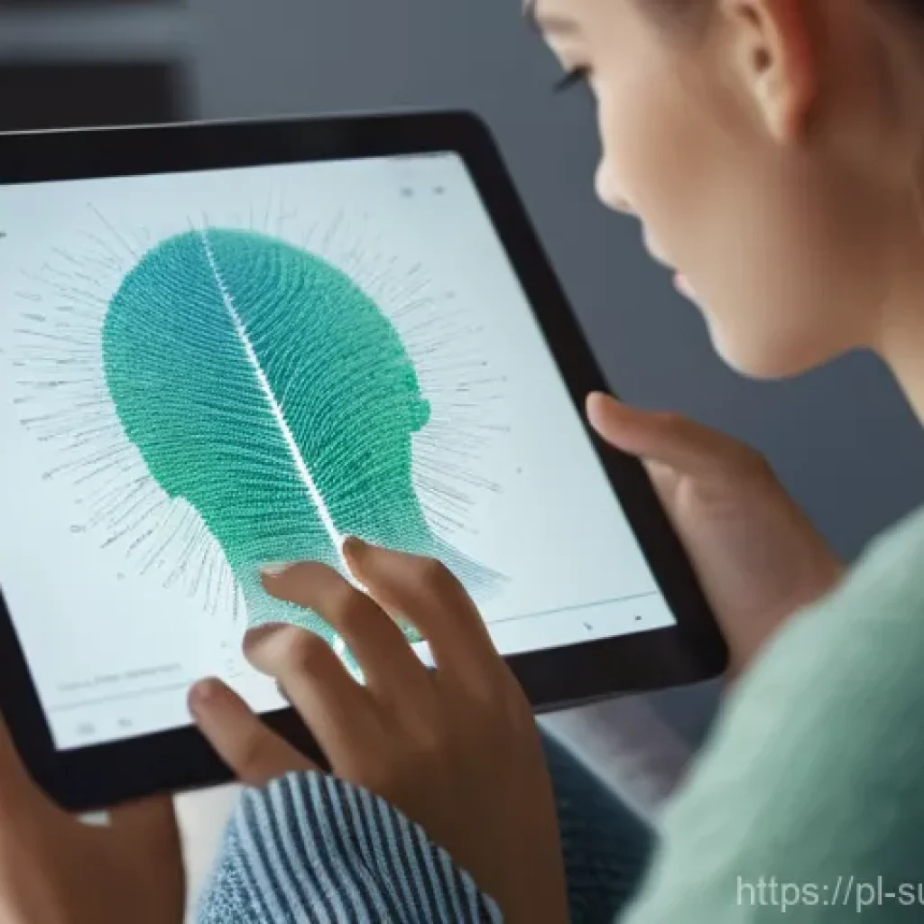 추천 시스템의 사용자 피드백 활용 방안 - **Invisible Digital Footprint:** A close-up, high-definition shot of an adult individual (wearing fa...