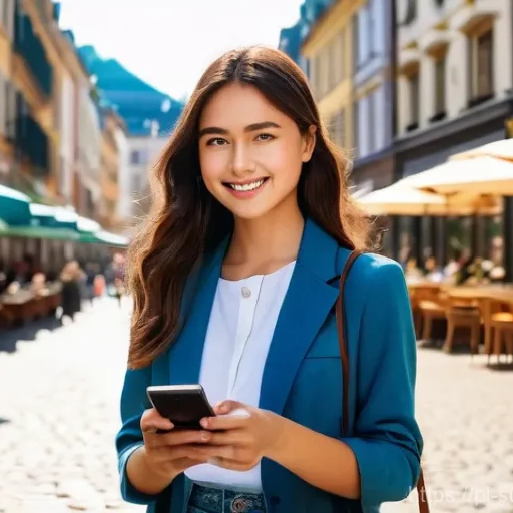 AI 추천 시스템의 최신 연구 동향 - **Prompt:** A young professional woman, dressed in smart casual attire, walks through a bustling, su...